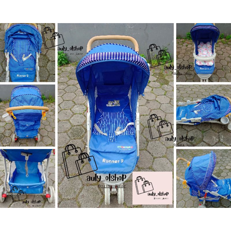 stroller Runner 2 stroller bekas pakai stroller Preloved fungsi normal runner 2 stroller creative ba