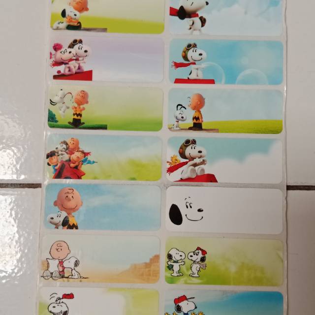 

Stiker Label Nama Waterproof Snoopy