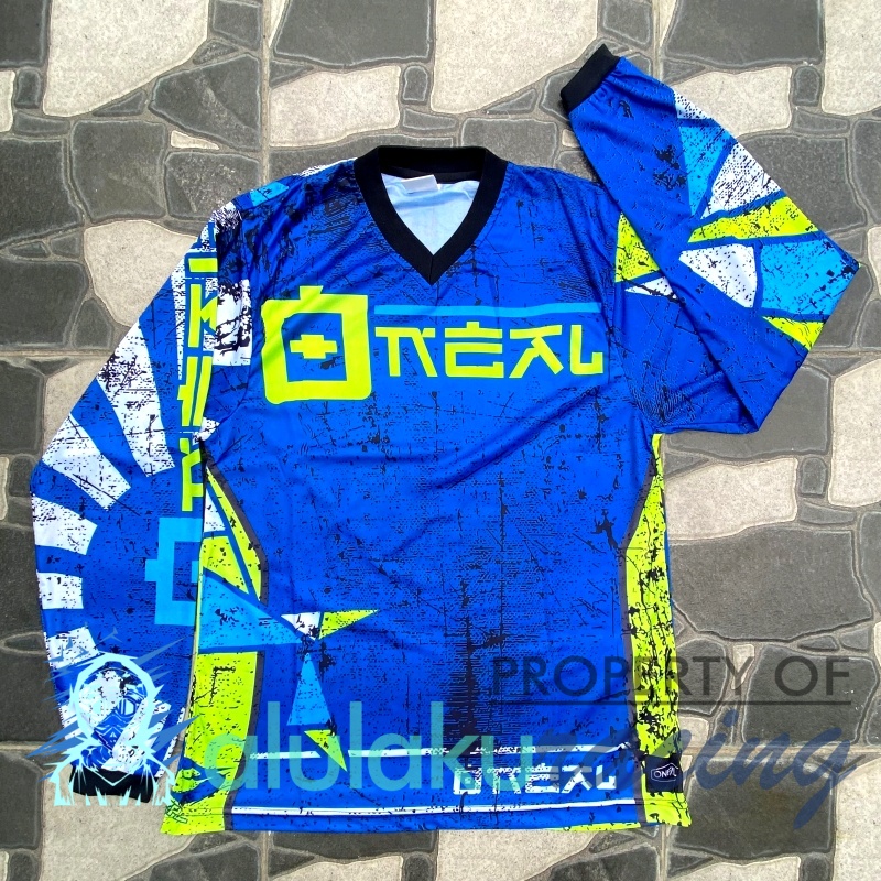 Jersey, Celana, Sarung Tangan &amp; Sepatu Fullprint with Protectors Fullset MX Trail Motocross - Paket Bundling ONCTFG080404-F41