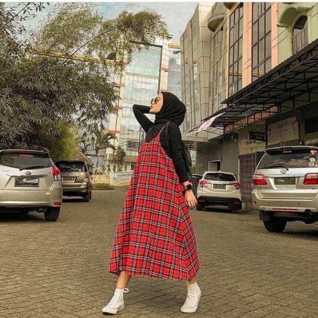 BIG SALE!! OVERALL KOTAK TARTAN/ OUTER JUMPSUIT KATUN PREMIUM TERMURAH