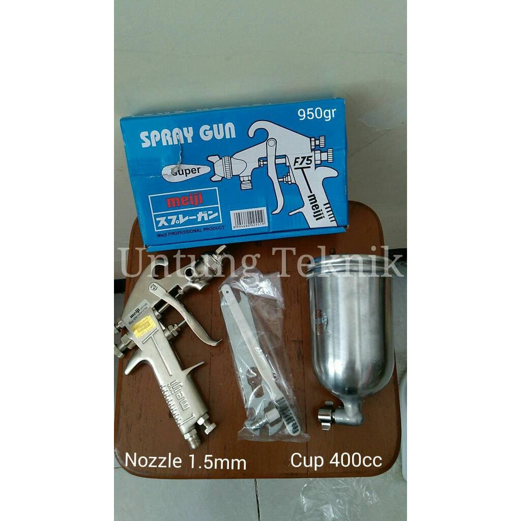 Spray Gun Premium F75 Meiji / alat semprot cat premium Meiji 1.5mm nozzle TABUNG ATAS / BAWAH