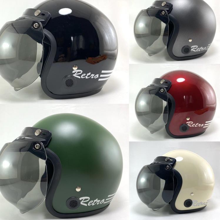 M7G2 Helm Bogo Dewasa Polos Retro Motor Sni Terlaris EHN