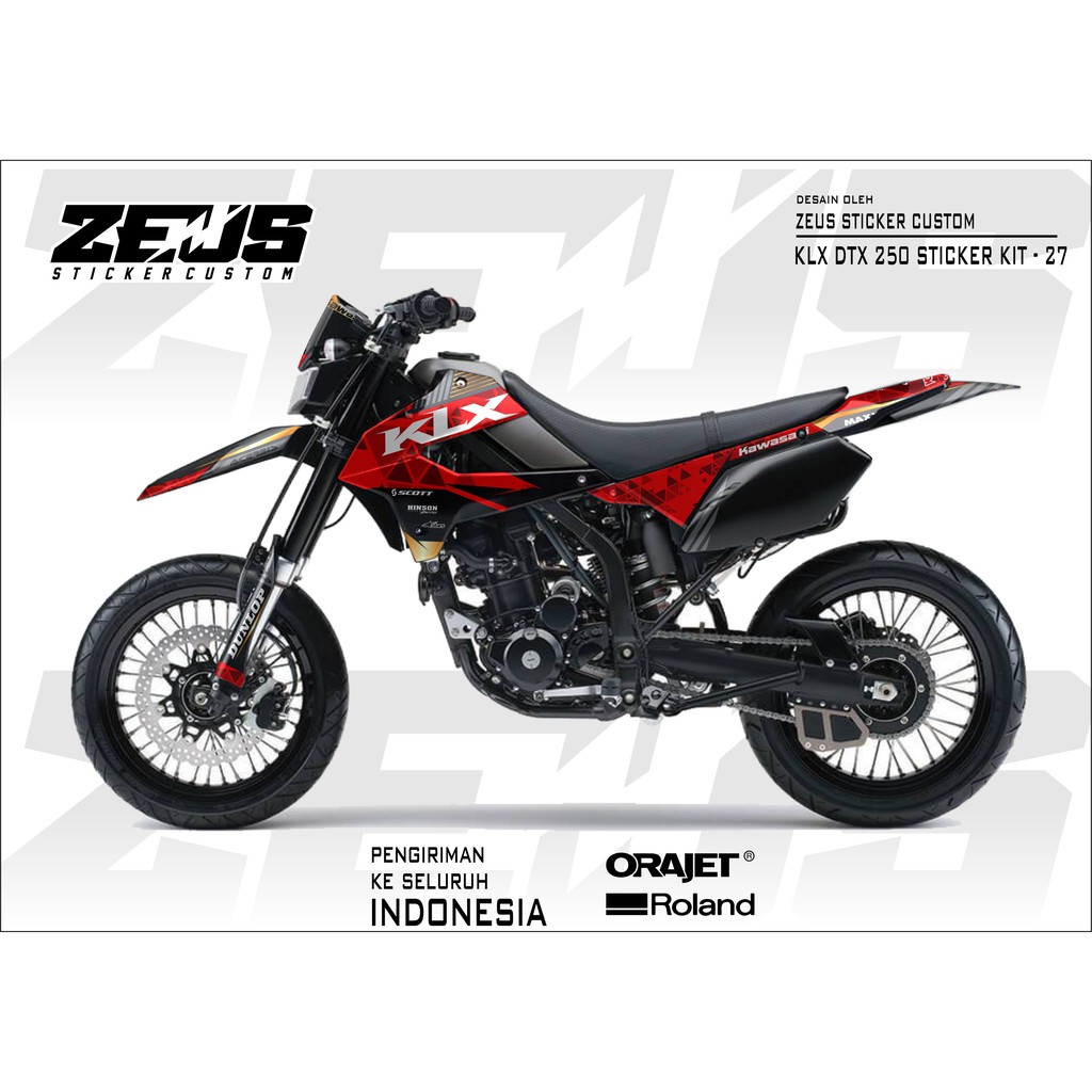 Decal Sticker - Stiker Dekal Klx Dtx 250 Zeus SC 27