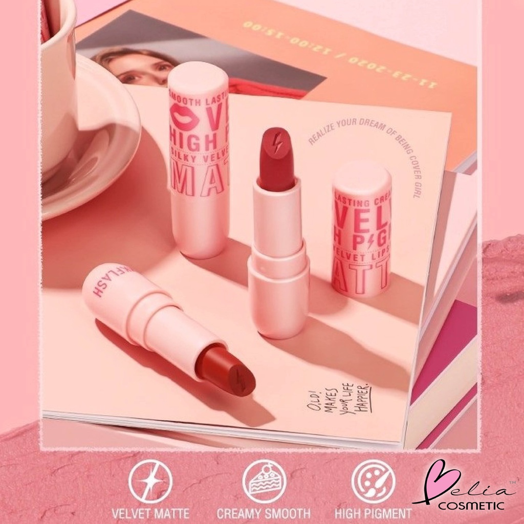 ❤ BELIA ❤ PINKFLASH Lipstick Silky Velvet PF-L05 | Velvet Lipstick (✔BPOM)