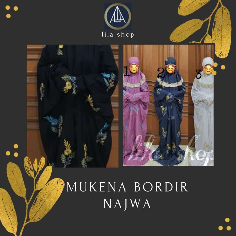 Mukena dewasa bordir najwa | Mukena terusan rayon