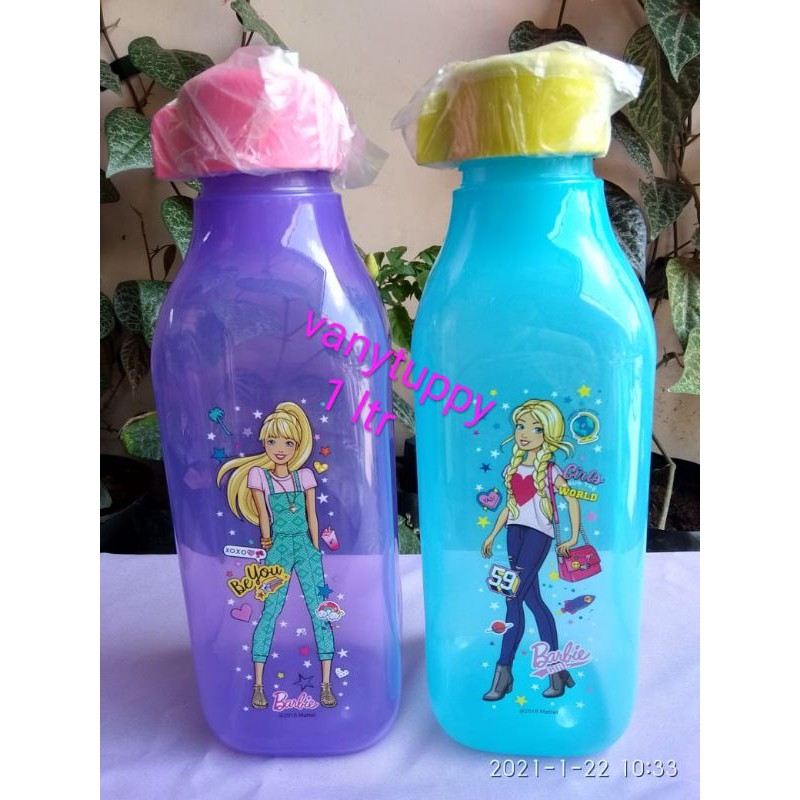 Botol minum botol eco barbie tupperware 1liter 1pcs / eco square 1liter