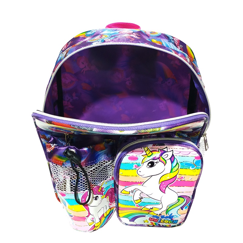 Tas Ransel Mini anak Sekolah PAUD/TK karakter UNICORN free botol // Tas ransel ngaji UNICORN