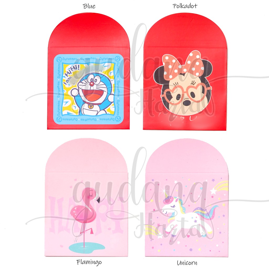 Amplop Lebaran Karakter Kucing Biru Unicorn Flamingo Lucu Unik Angpao GH 311401