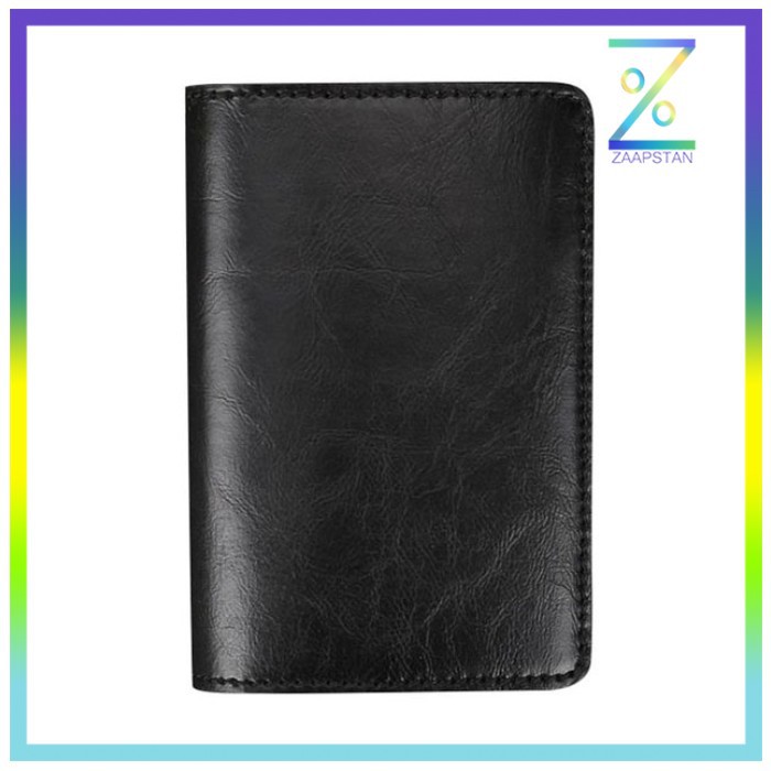 Kartu Anti RFID Bahan Kulit dengan Holder Aluminium - KB-005 - Black