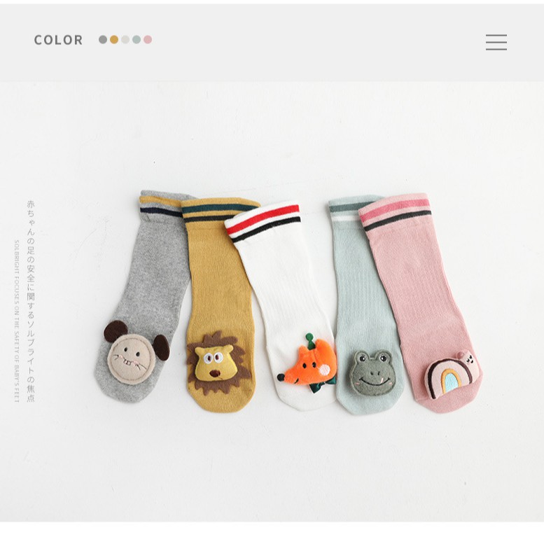 (Pimenova) kaos kaki anak kaos Karakter Lucu Hewan Anak Bayi Motif Unik Baby Socks motif animal