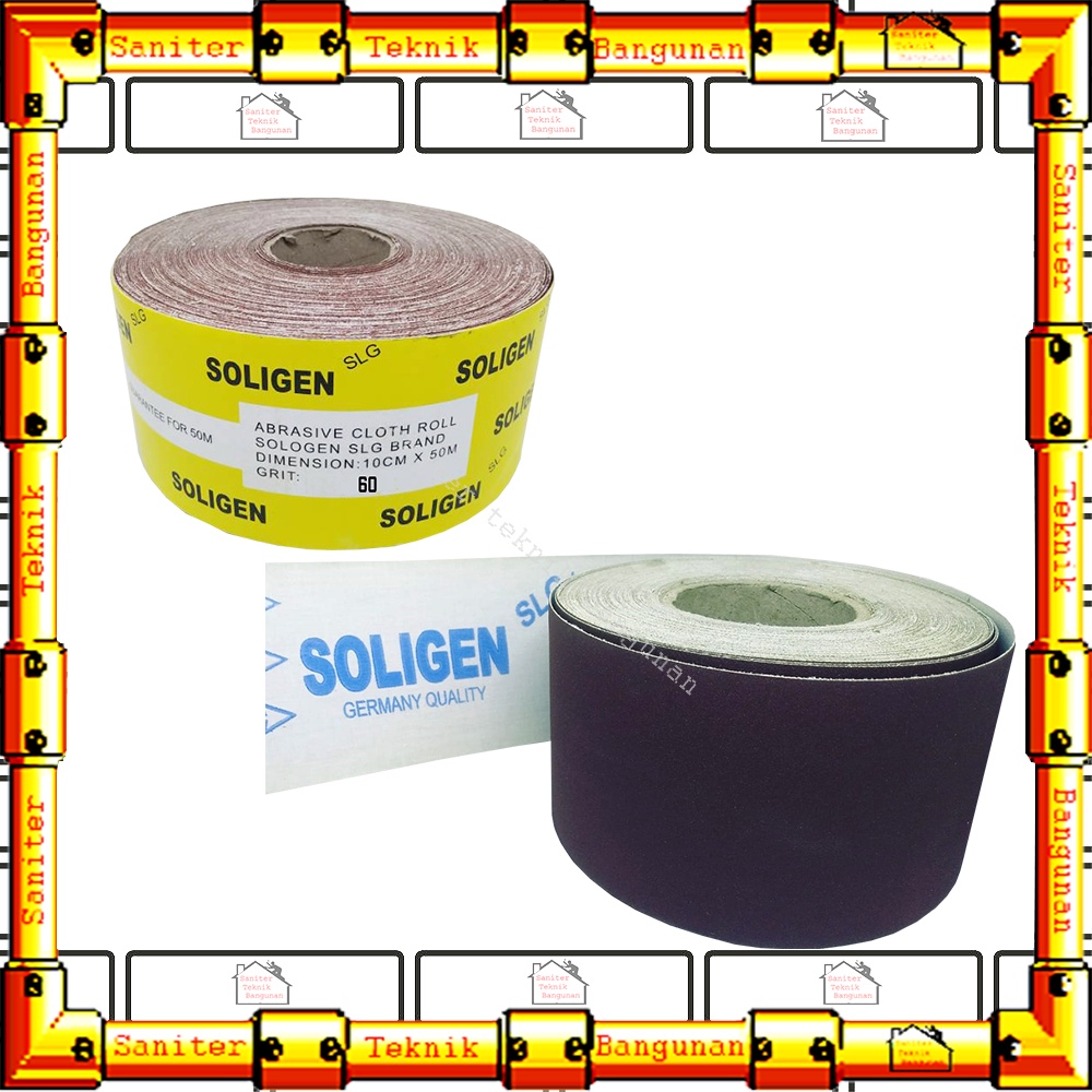 Amplas Roll 4 Inch 50 Meter Grit 60 80 100 120 180 220 240 320 360 400 Soligen