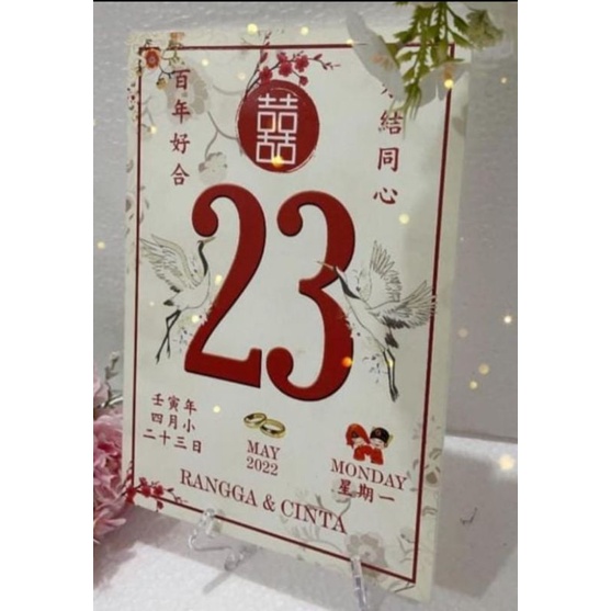 Jual Kalender Calender Akrilik sangjit wedding + Kaki Akrilik | Shopee ...