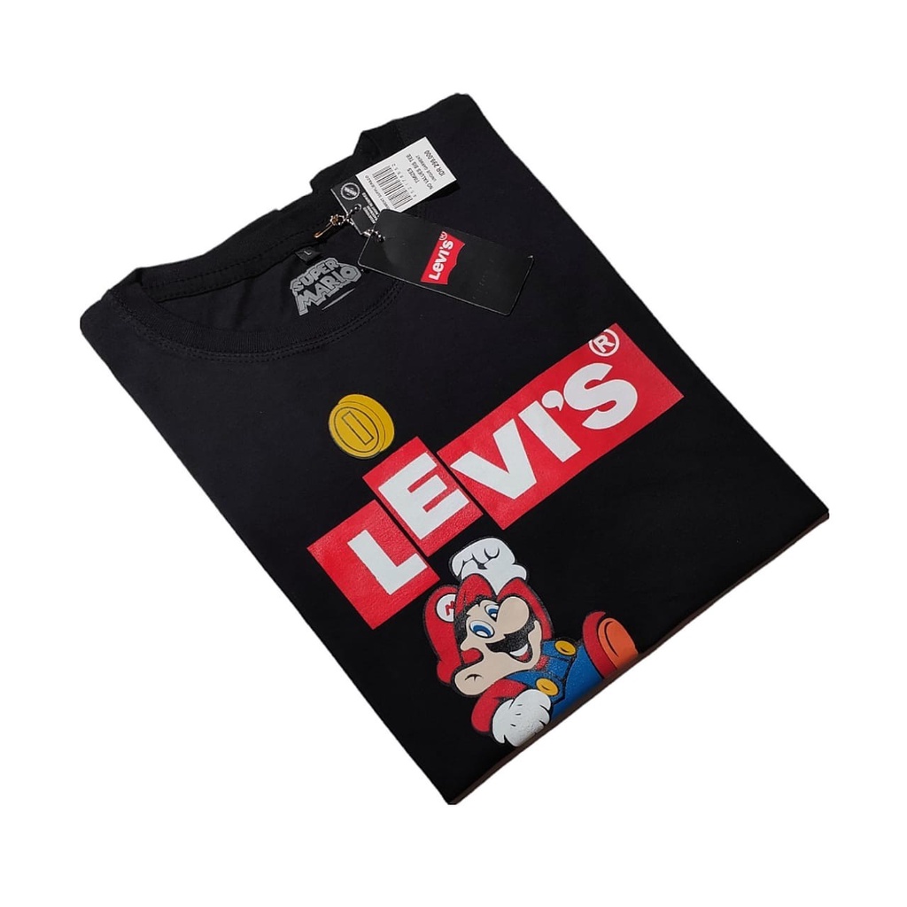 BAJU KAOS PRIA L.VIS SUPER MARIO SABLON PREMIUM LENGAN PENDEK