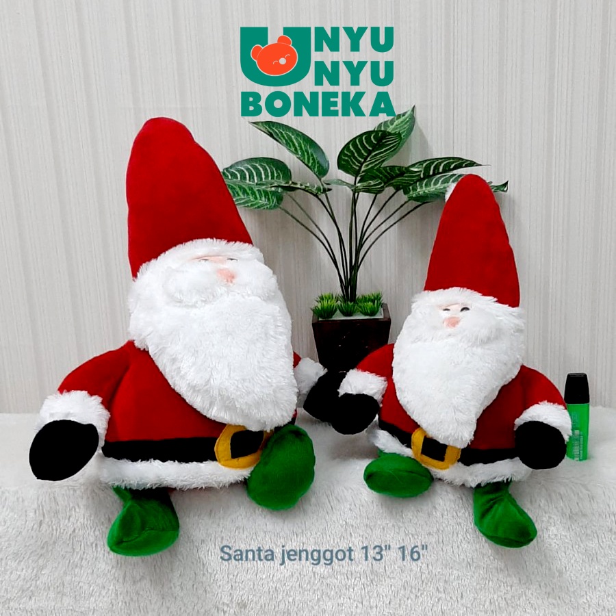 Boneka Natal Santa Jenggot 42cm/16&quot;/Hiasan Natal/boneka santa rusa