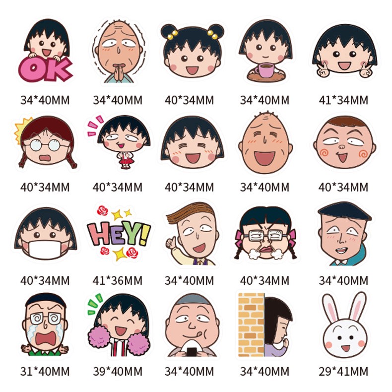 CM001 – Sticker / Stiker / Alat Tulis Anime Manga Cosplay Jepang Chibi Maruko Chan