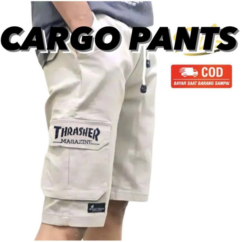 Celana Cargo Pendek Pinggang Karet