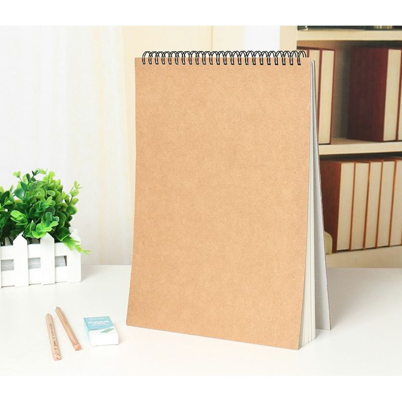 Sketchbook A5 (50 lembar) - Buku Sketsa Desain Gambar - Notebook Gambar Polos Hitam Coklat Sket-3