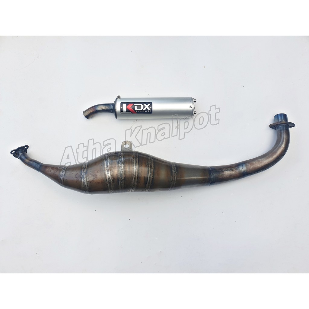 Knalpot KDX Kolong Bawah Yamaha Fiz R Force1 Plat Karat Racing