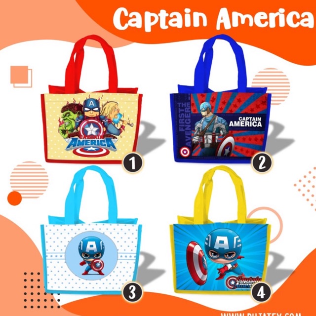 

Tas Ulang Tahun Captain America Goodie Bag Custom souvenir Ulang Tahun Ultah Aqiqah tasyakuran Kantong besek