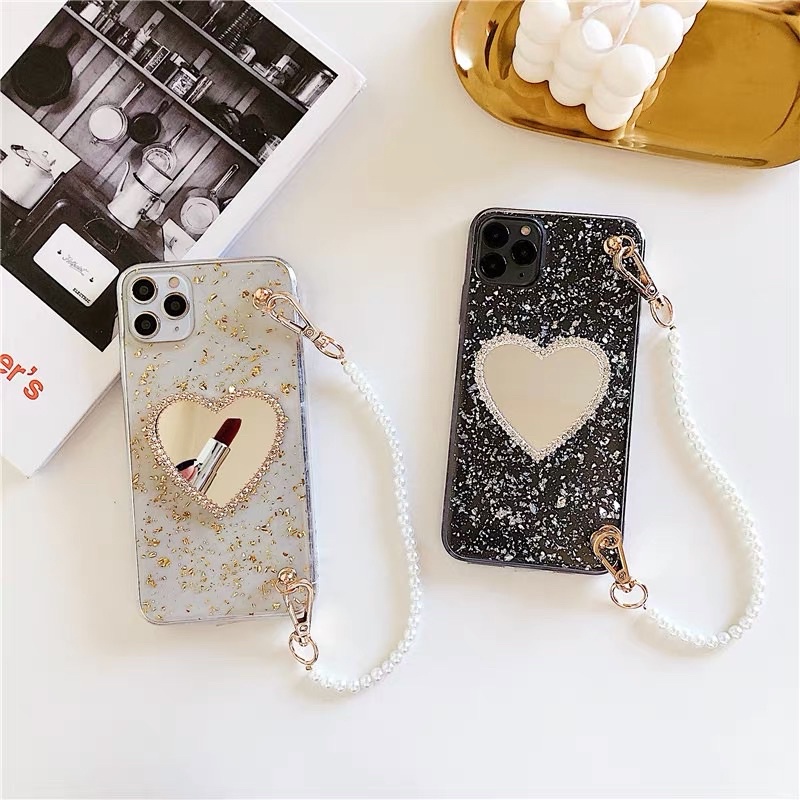 Confetti Mirror Diamond Case Chain Mutiara Samsung A12 A13 A23 A33 A53 A73 4g 5g A52 A22 M02 M11 M30 M30s A72 A32 A11 A20 A21s A30 A50 A70 A80