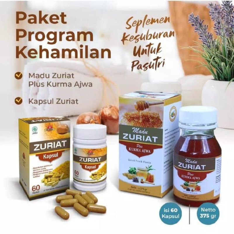 Madu ZURIAT Plus KURMA AJWA 375gr - MADU ZURIYAT Program Hamil Pria Wanita Hormon Kesuburan Pasutri-3
