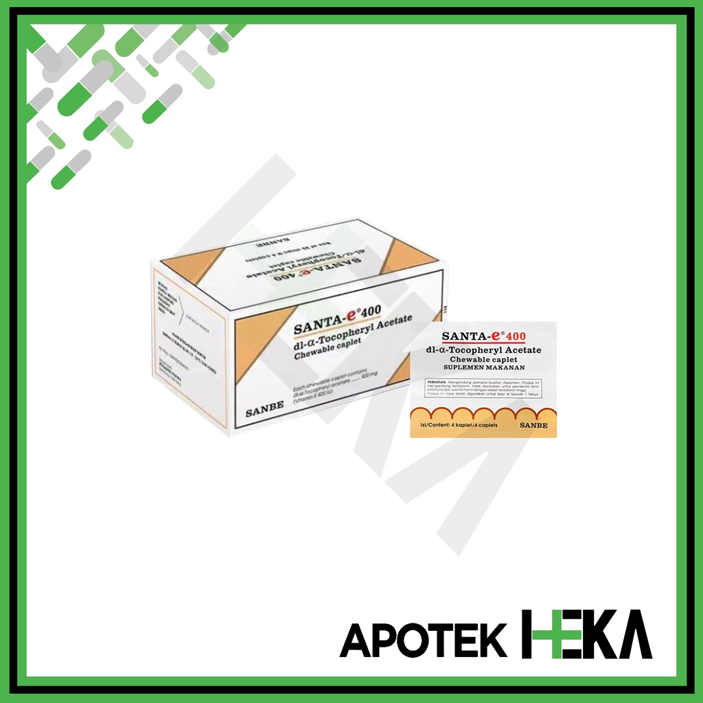 Santa E 400 IU Kaplet Box isi 25x4 Tablet - Suplemen Vitamin E (SEMARANG)