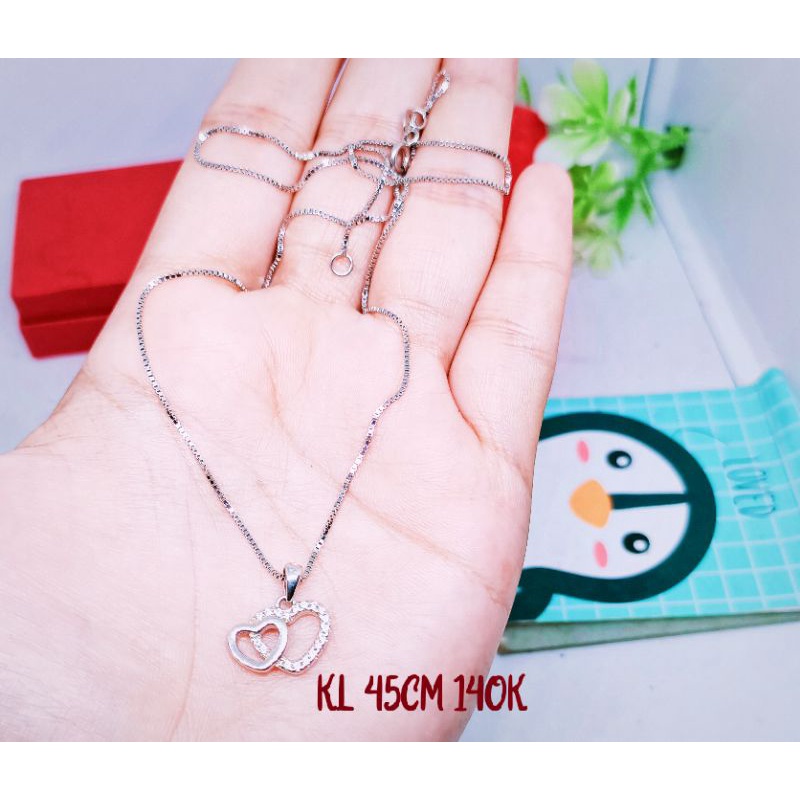 kalung pria wanita silver 925 asli perak import berlapis emas putih