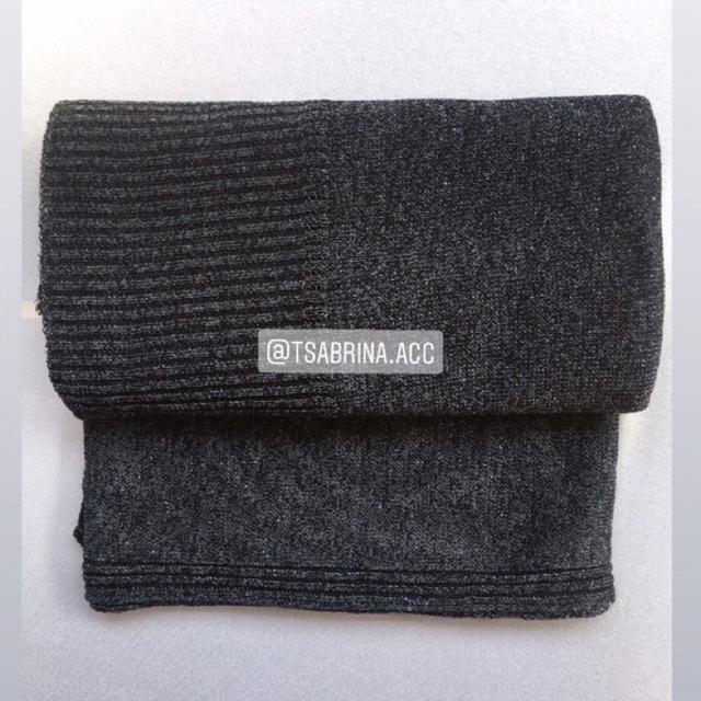 pasmina gliter rajut premium | kerudung pashmina pengantin-Hitam