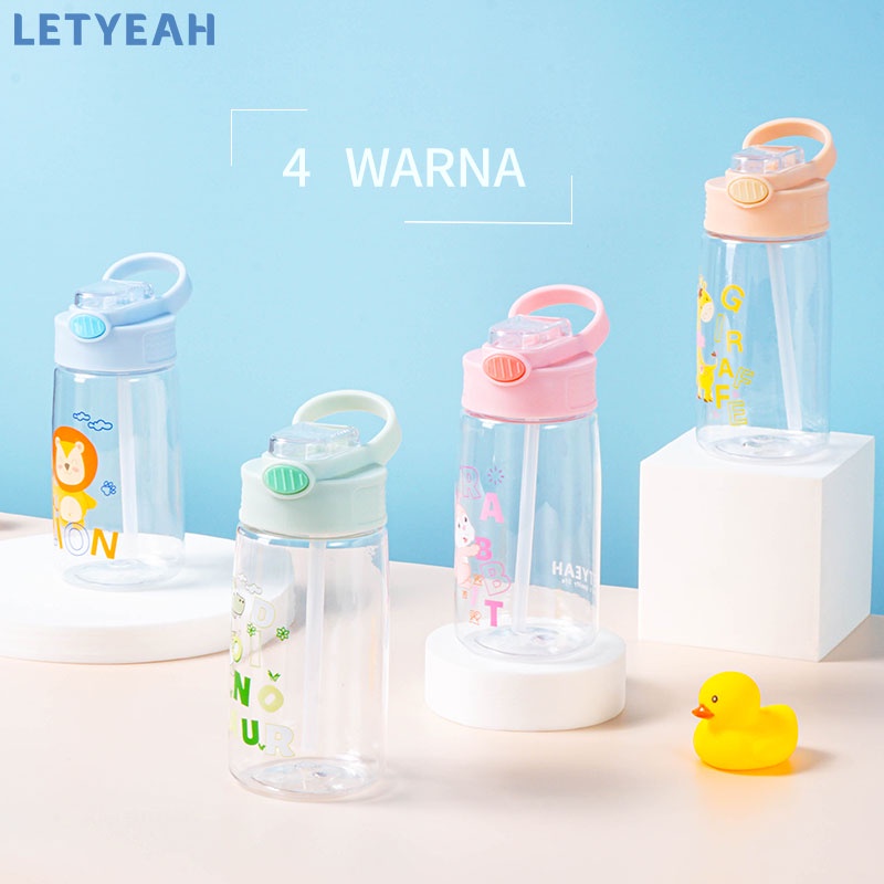 letyeah Botol minum anak portabel/Botol sedotan anak 450ml