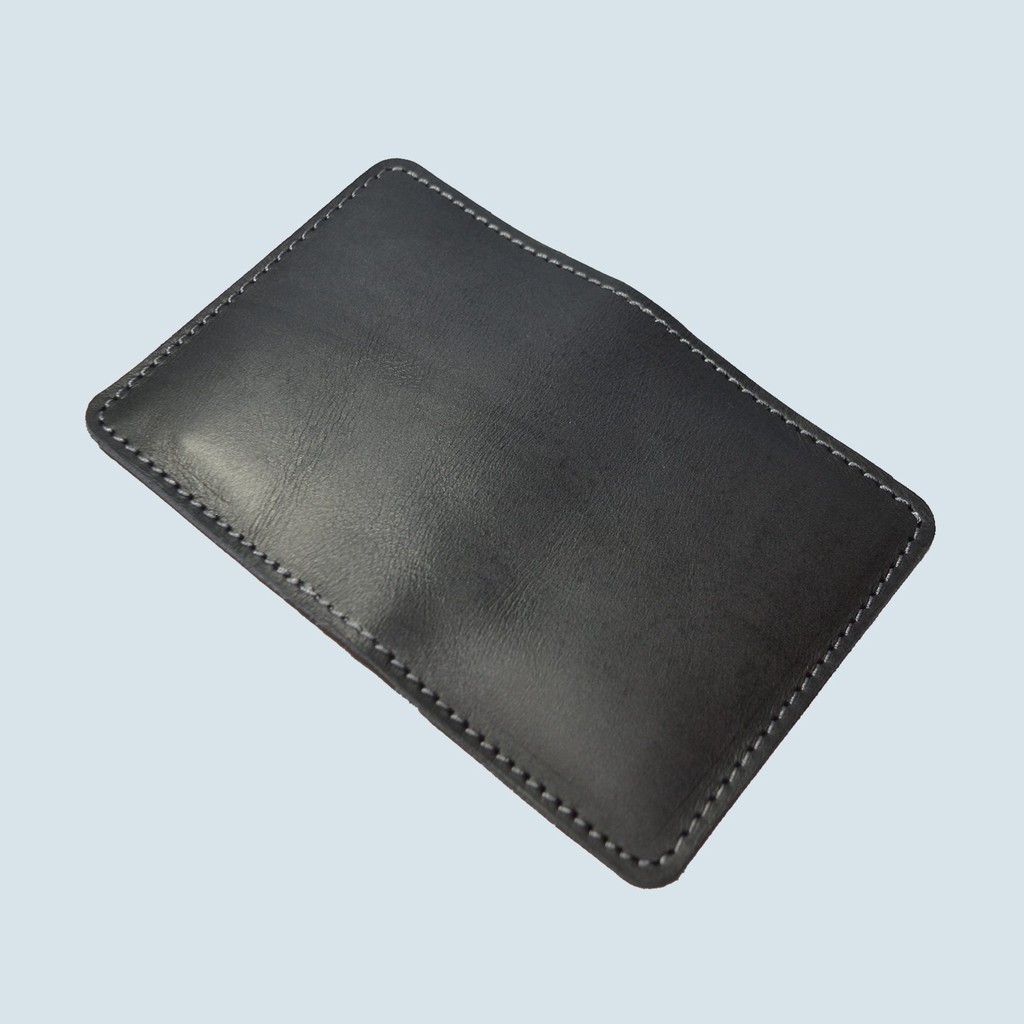 dompet kartu kulit asli 8 slot kartu - card wallet model lipat hitam