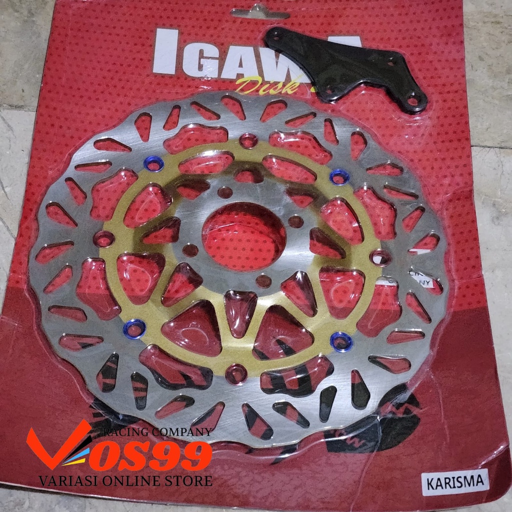 PIRINGAN CAKRAM DEPAN VARIASI GERIGI MOTOR HONDA KHARISMA &amp; SUPRA X 125 PLUS BREKET UKURAN LEBAR 300MM