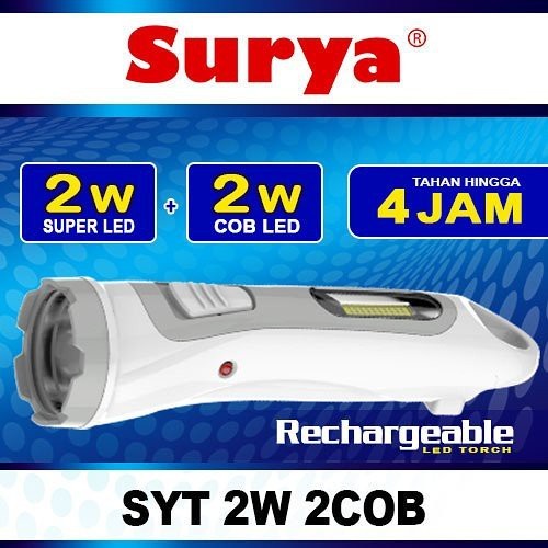 SYT L2W 2COB Lampu Senter SURYA LED Emergency Rechargeable Charger