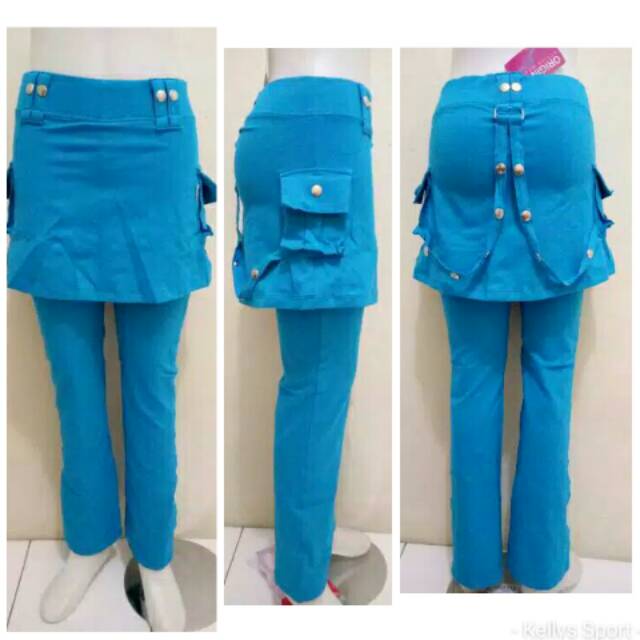 CELANA SENAM ROK RANTAI BIRU TURQIES KD 009