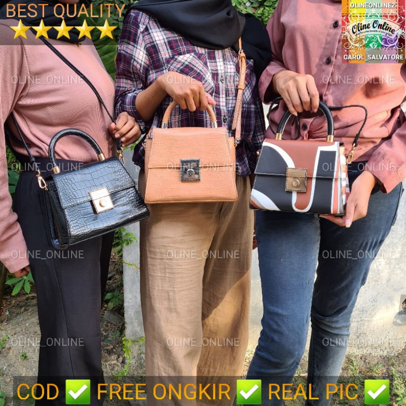 tas ck vintage motif croco 5 c&amp;k color jinjing charles selempang keith crossbody cnk with lock