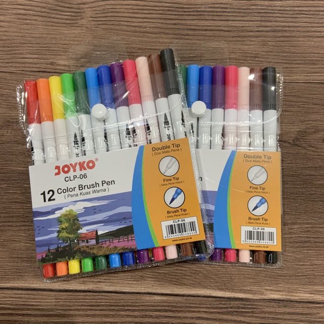 

RB JOYKO Brush Pen 12 Warna Brush + Pen Clp-06 Set Spidol Kaligrafi