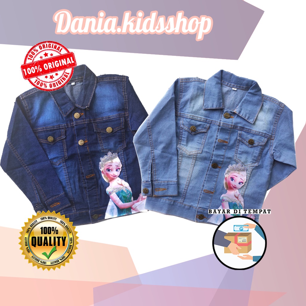 Jaket jacket jeans jean anak perempuan pakaian fashion cewek prempuan untuk bayi 1 2 3 4 5 6 7 8 9 1