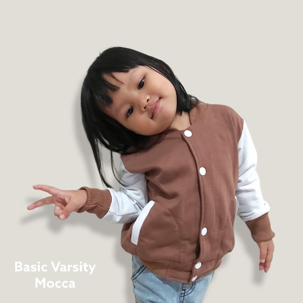 [CYC | COD] REALPICT | Outwear Basic Varsity Jacket Kids | Size 3 - 8 thn | Fleece Jaket Baseball Anak Trendy Murah