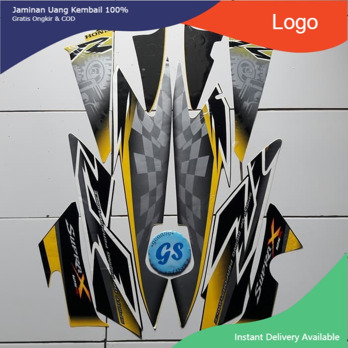 stiker supra x 125 2008 kuning