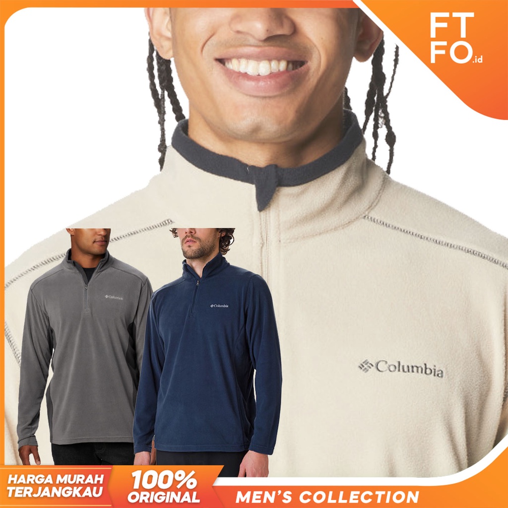 JAKET SWEATSHIRT PRIA ADEM HALF ZIP GUNUNG OLAHRAGA HIKING ORI BRANDED COLUMBIA
