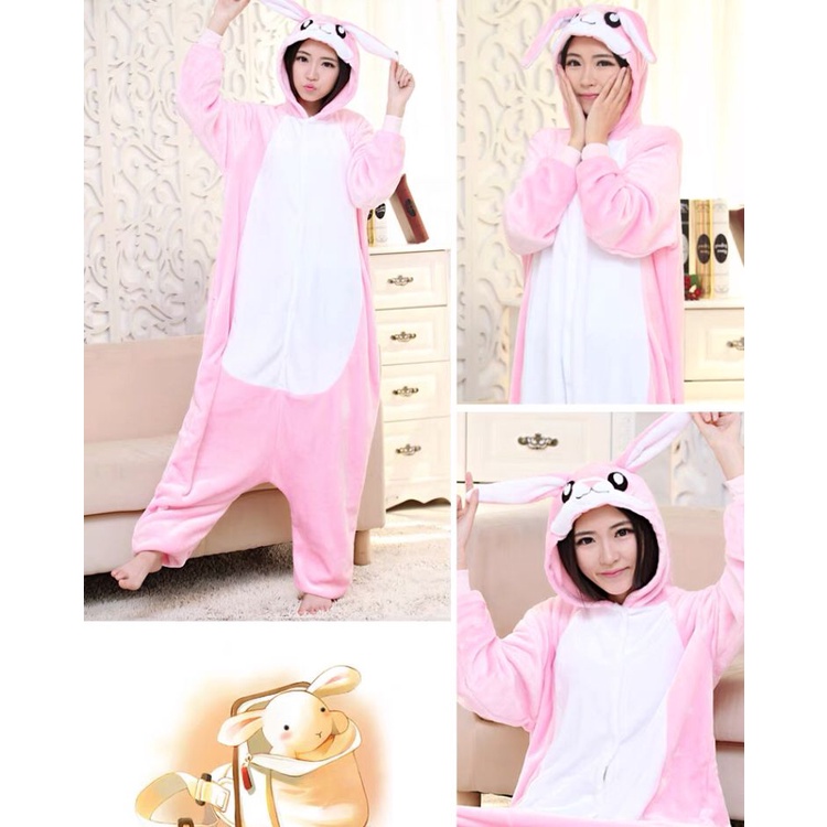 KOSTUM KELINCI RABBIT BUNNY ONESIE PIYAMA COSPLAY BAJU TIDUR IMPOR