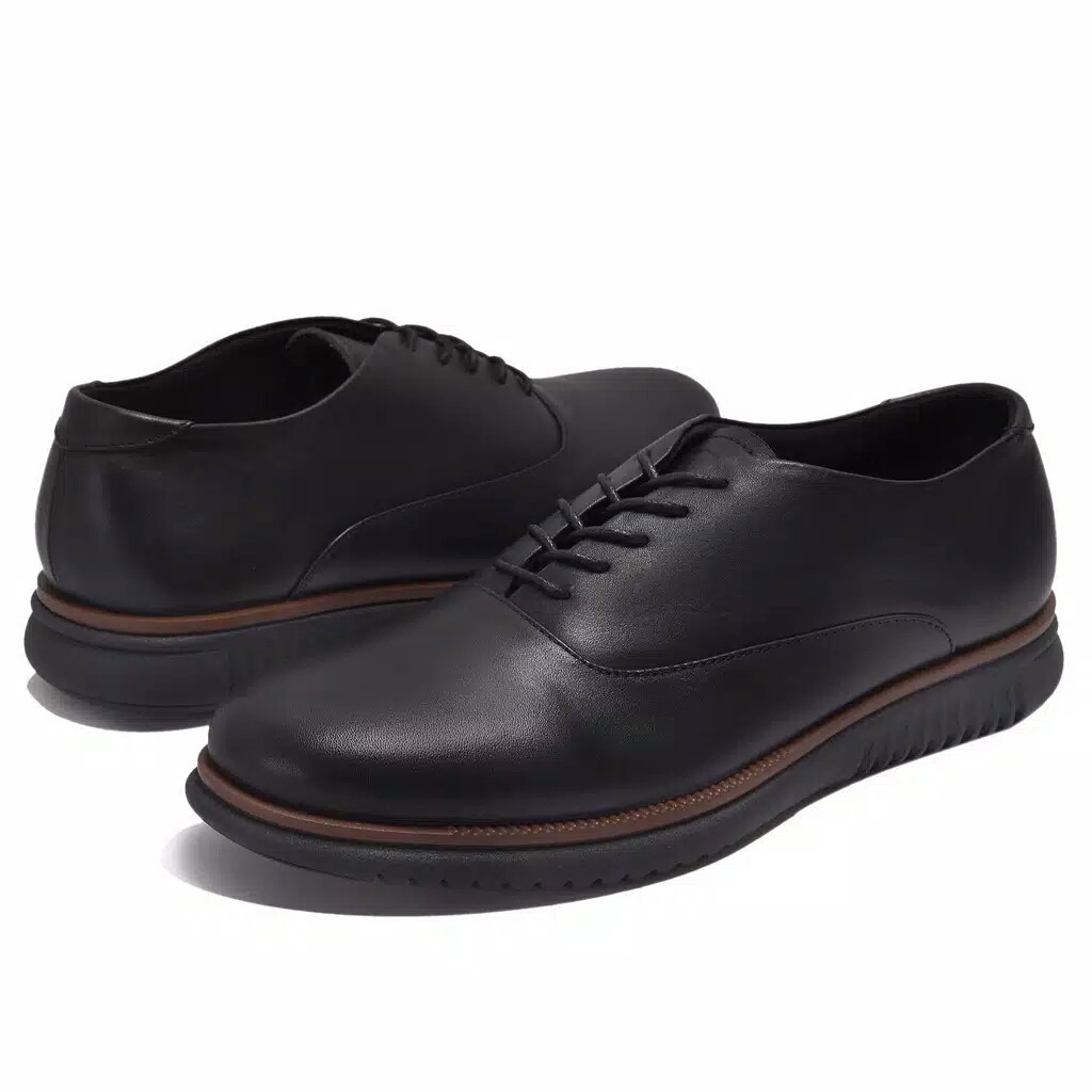 London 2.0 Black (Kulit Asli) - Sepatu Pantofel Pria Kulit Asli Formal Kasual Kerja Kuliah Oxford Pantopel Pria Original