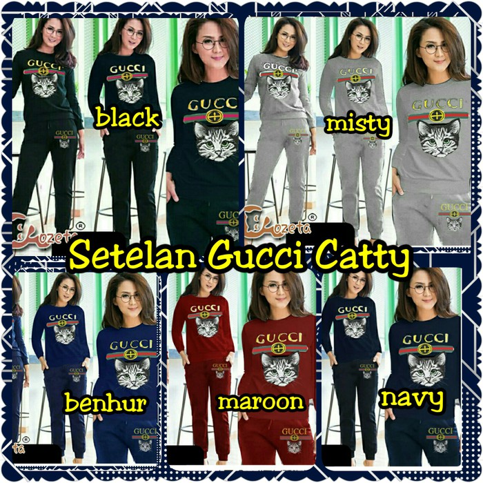 Setelan gucci catty Fashion Wanita murah Setelan perempuan murah baju cewek murah