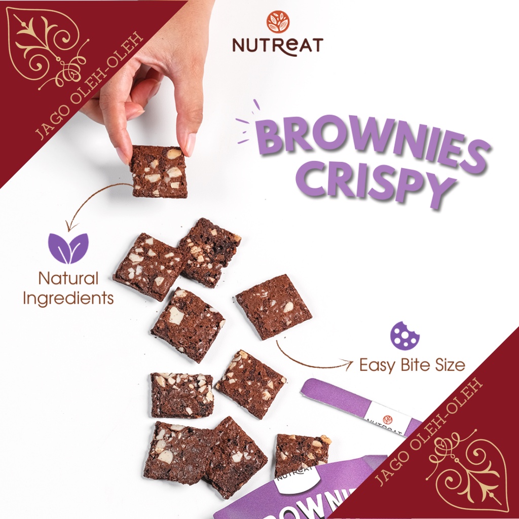 Brownies crispy Bali snack sehat Nutreat - healthy snack - Vegan - Vegetarian snack - camilan instan - Oleh-Oleh dari Bali