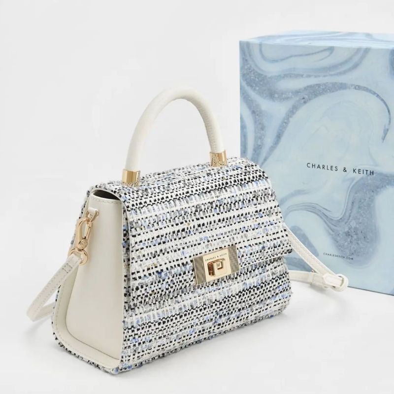 7.7 SALE | CK GIFTSET C-Capsule Collection: Marise Croc-Effect Trapeze Bag​ INCLUDE BOX