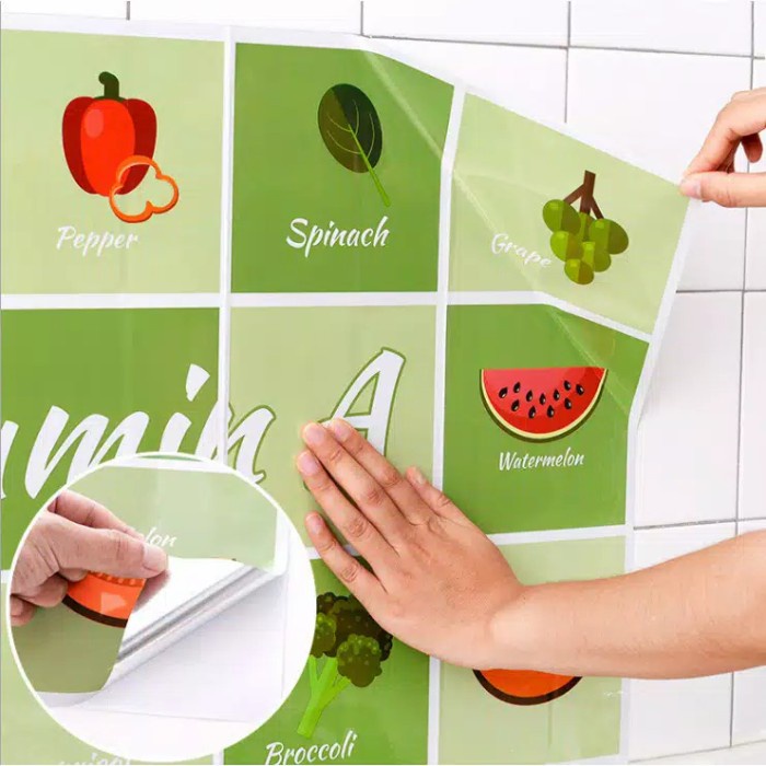 Wallpaper Sticker Dinding Dapur Stiker Anti Minyak Pelindung Tembok