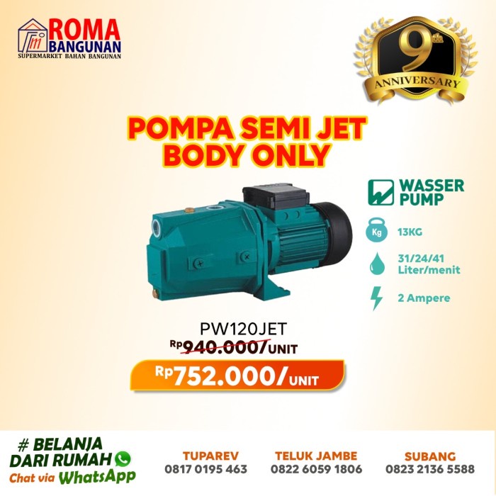 Wasser Pompa Air Pompa Booster Semi Jet pump / Jetpump PW 120 Jet / PW120Jet