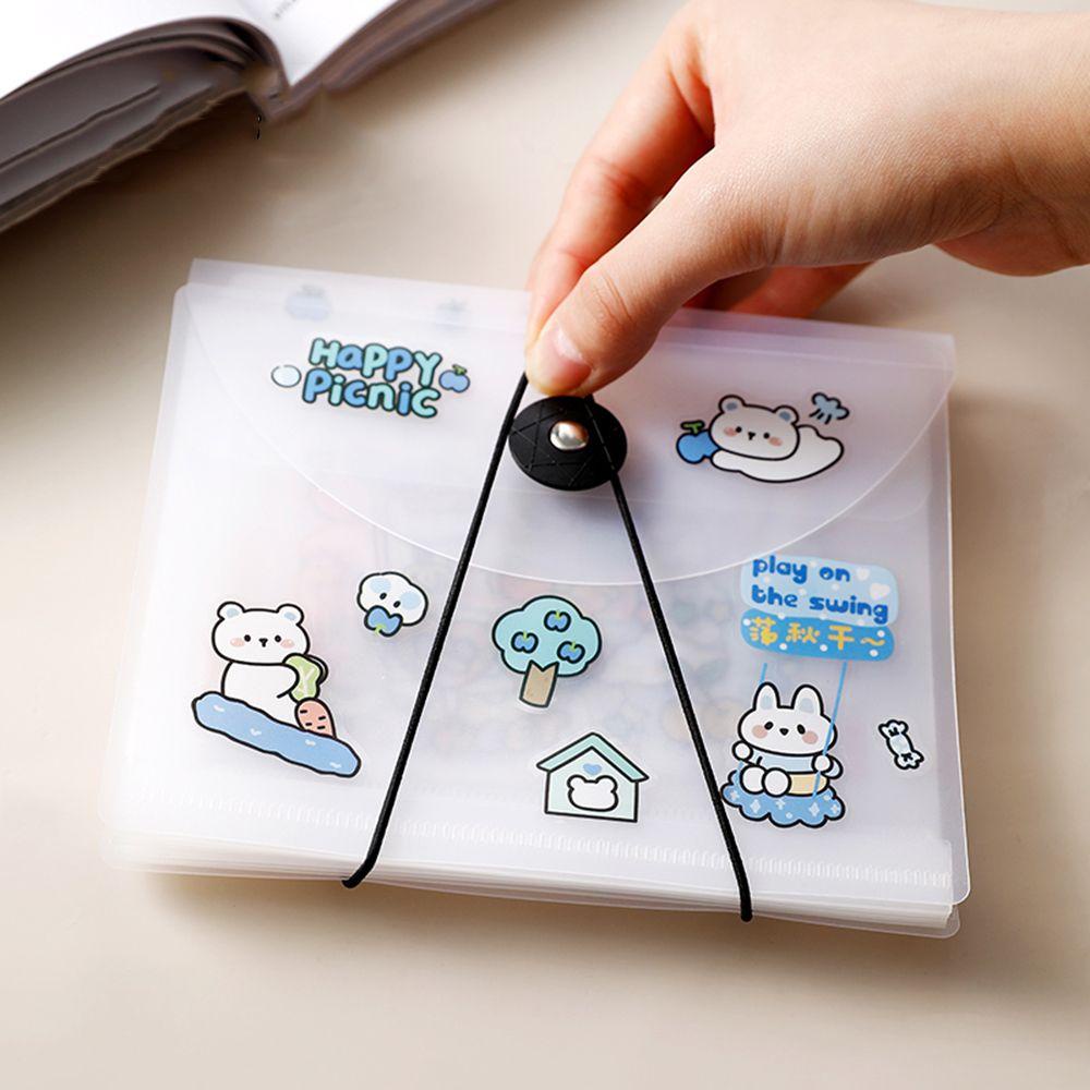 SOLIGHTER A6 Transparent Stickers Storage Book Bandage Idol Photo Booklet Nail Sticker Collecting Money Storage Folder Portable Notebook Holder Cash Bill Organize