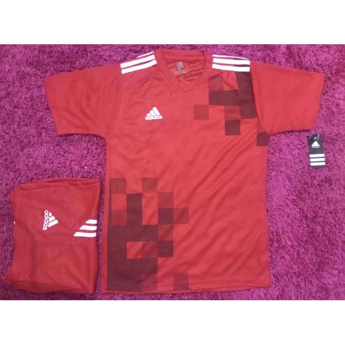 Harga Promo Setelan Futsal Dewasa Madrid 17 18 Merah / Jersey Sepak Bola