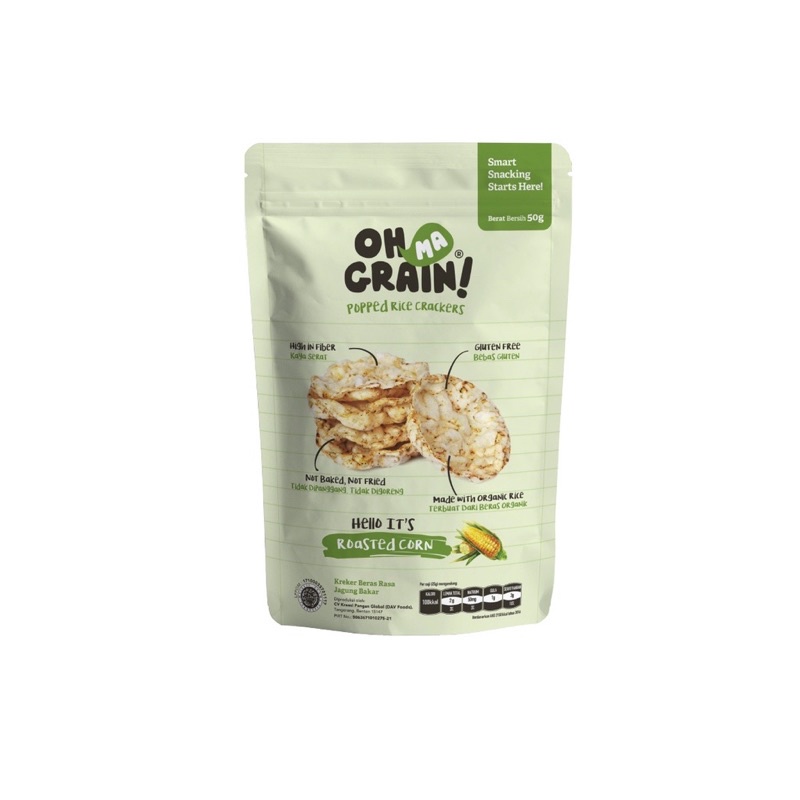 Ohmagrain! Popped Rice Crackers - Roasted Corn