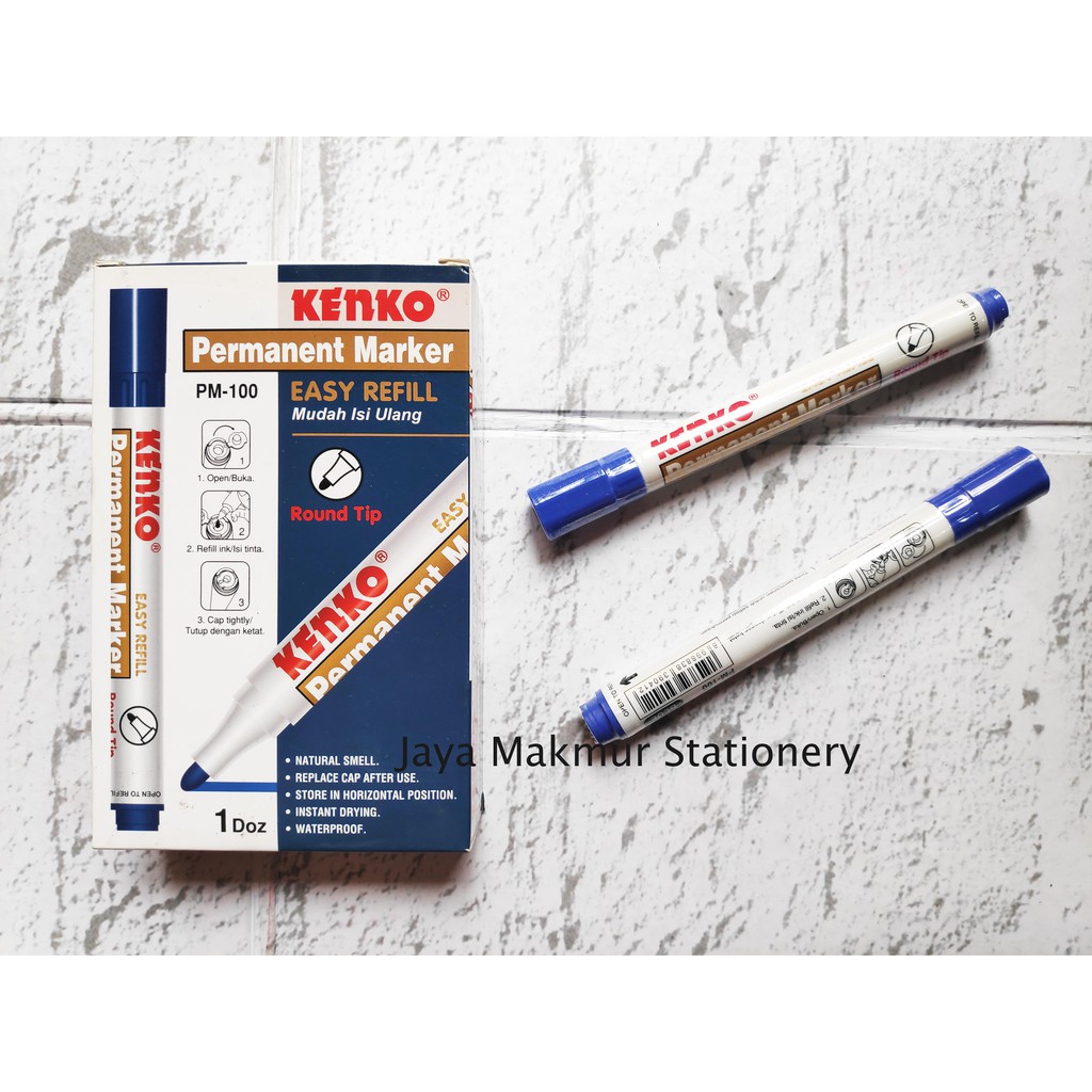 Spidol Permanen Kenko PM-100 (Tinta Biru)